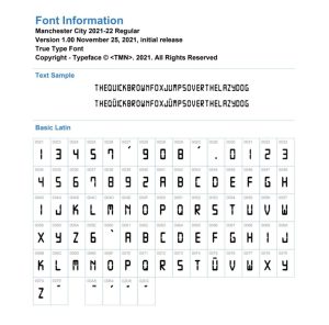MANCHESTER CITY UCL UEFA 2021-2022 Kit Font & Vector - Image 3