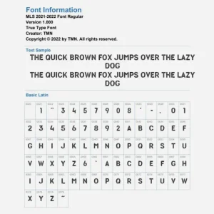 MLS 20-22 Kit Font
