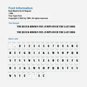 Real Madrid 22-23 Font