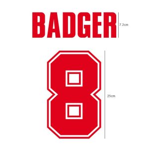BADGER #8 England 1990 Jersey Nameset Printing Name set Sticker