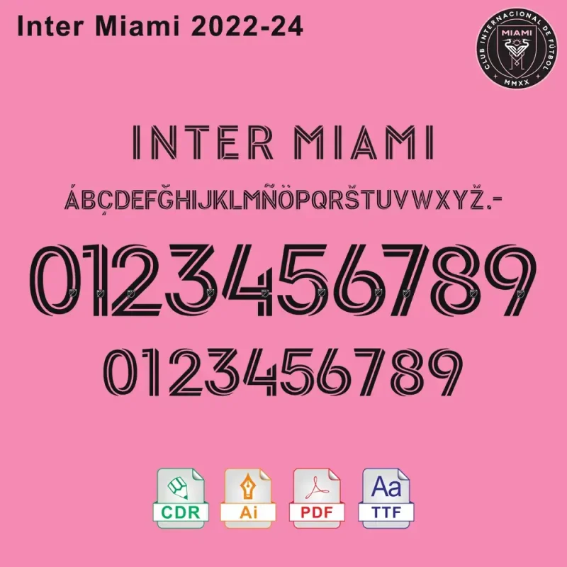 Inter Miami 2023-24 Font Vector Download