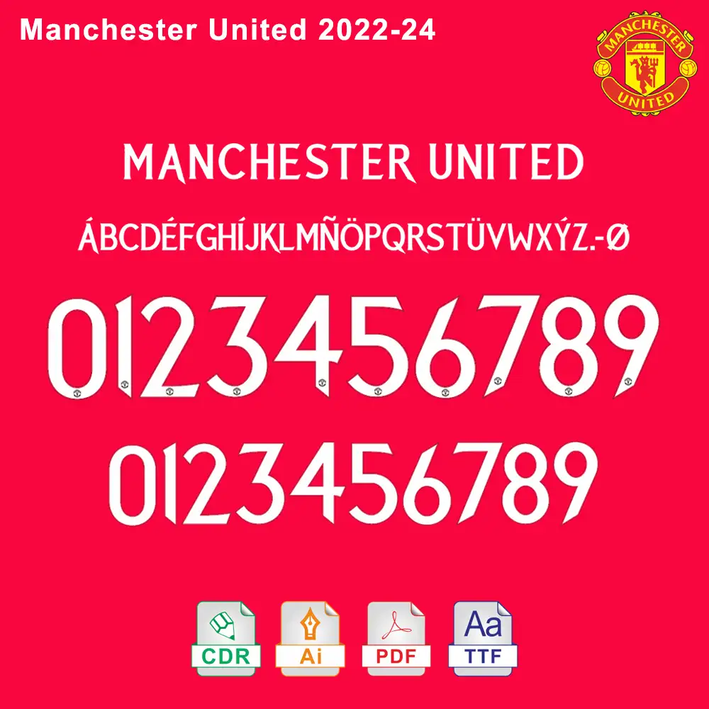Font Vector Manchester City 2022/2023 Font SVG, AI, Eps, Pdf, TTF / Cutting  Kit, Vector File / Football Soccer Shirt. 