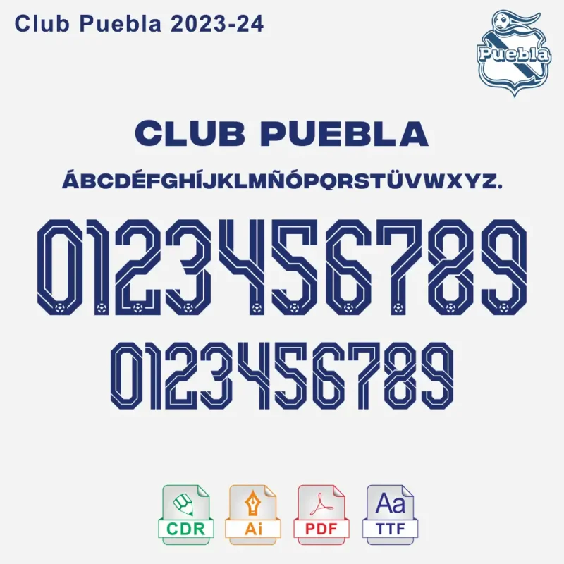 Club Puebla 2023-2024 Font Download